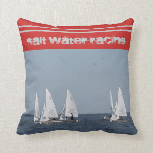 Sail Water Racing Red, Grey and Blue Pillow Kussen