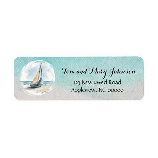 Sail Wedding Return Adreslabel instellen Etiket (Voorkant)