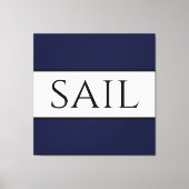 SAIL Wide Sportieve Nautische Marine Blauw Wit Str Canvas Afdruk (Voorkant)