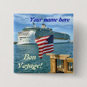 Sailaway Bon Voyage Name Pin Button (Voorkant)