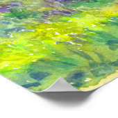 Sailbergen meer Paarse Waterverf Lupines Poster (Hoek)