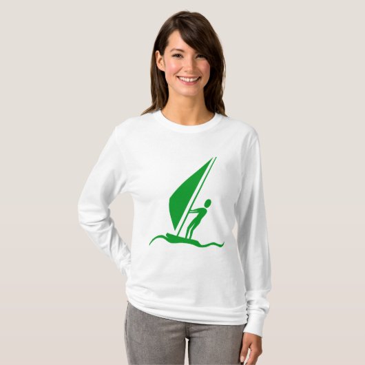 Sailboarding - Grass Green T-shirt (Voorkant volledig)