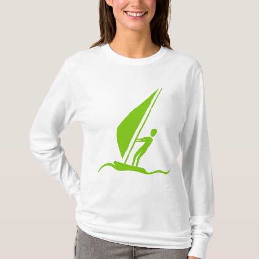 Sailboarding - Martian Green T-shirt (Voorkant)