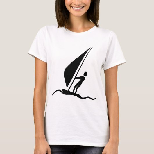 Sailboarding - zwart t-shirt (Voorkant)