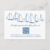 Sailboat and Waves Wedding Online RSVP QR-code Informatiekaartje (Voorkant)