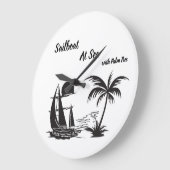 Sailboat at Sea with Palm Tree – Tropical Beach Grote Klok (Hoek)