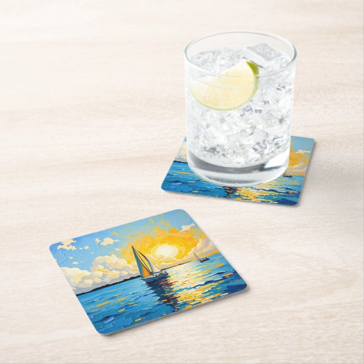 Sailboat at Sunset Kartonnen Onderzetters (Insitu)