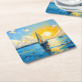 Sailboat at Sunset Kartonnen Onderzetters (Schuin)