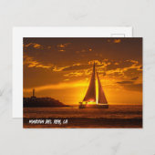 Sailboat at Sunset - Marina Del Rey, CA Briefkaart (Voorkant / Achterkant)