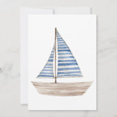 SAILBOAT Baby BOY Douche Uitnodiging (Achterkant)