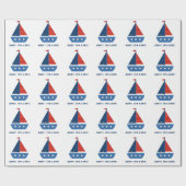 Sailboat Baby Boy Shower Wrapping Paper Cadeaupapier (Vlak)
