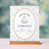 Sailboat Baby Shower Games - Candy Jar Guessing Acryl Bord (Neutraal)