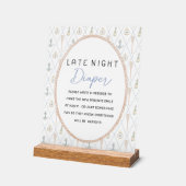 Sailboat Baby Shower Games - Late Night Diaper Acryl Bord (Hoek)