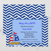 Sailboat Baby Shower-uitnodigingen Kaart (Voorkant / Achterkant)