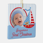 Sailboat Baby's First kerstfoto Ornament (Rechts)
