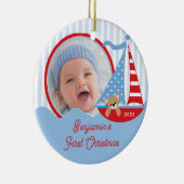 Sailboat Baby's First kerstfoto Ornament (Rechts)