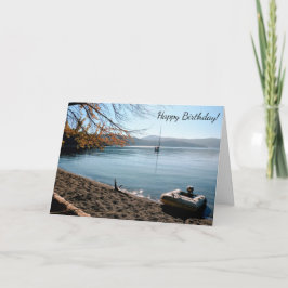 Sailboat Beach Happy Birthday Kaart