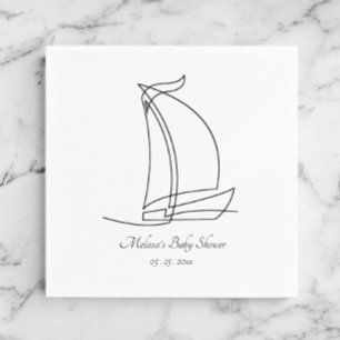 Sailboat Beach Theme Baby shower Servet