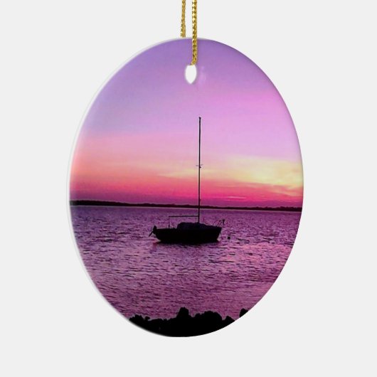 SAILBOAT BIJ SUNRISE CHRISTMAS/FUN ORNAMENT (Rechts)