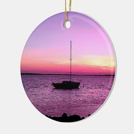 SAILBOAT BIJ SUNRISE CHRISTMAS/FUN ORNAMENT (Links)