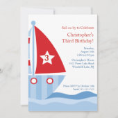 SAILBOAT Birthday Uitnodiging (Voorkant)