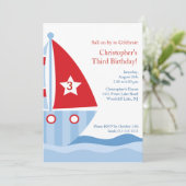 SAILBOAT Birthday Uitnodiging (Staand voorkant)