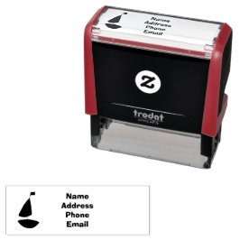 Sailboat Black & White Retour Adres Gepersonalisee Zelfinktende Stempel