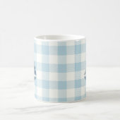Sailboat Blue Gingham Check Pattern Coffee Mok (Center)