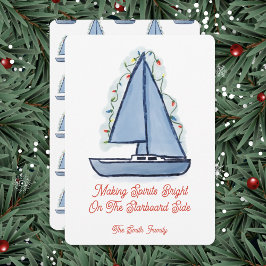 Sailboat Christmas Card Kaart