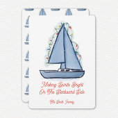 Sailboat Christmas Card Kaart