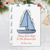 Sailboat Christmas Card Kaart