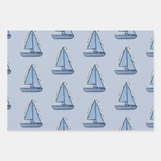 Sailboat Christmas  Inpakpapier Vel (Voorkant)