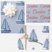 Sailboat Christmas Inpakpapier Vel