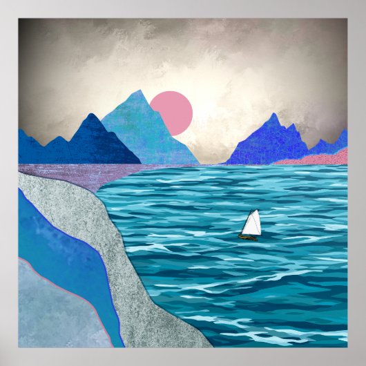 Sailboat Cove Landschap Poster (Voorkant)