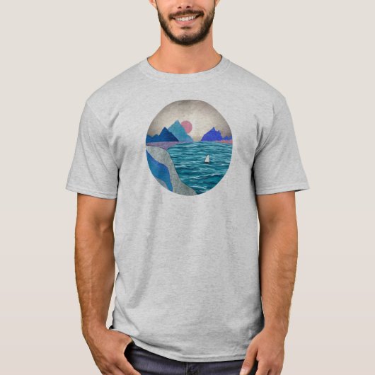 Sailboat Cove Landschap T-shirt (Voorkant)