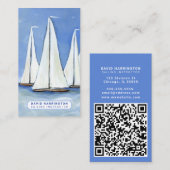 Sailboat Custom QR Code Scannable Kust Verticaal Visitekaartje (Voorkant / Achterkant)