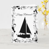 Sailboat Custom Retirement Wenskaart Kaart (Gele Bloem)