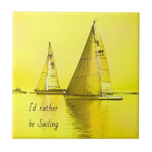 Sailboat Fine Art dat ik liever verkoop als prijso Tegeltje (Voorkant)