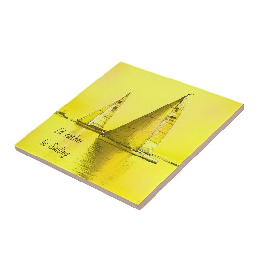 Sailboat Fine Art dat ik liever verkoop als prijso Tegeltje (Zijkant)