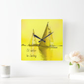 Sailboat Fine Art dat ik liever verkoop als prijso Vierkante Klok (Huis)
