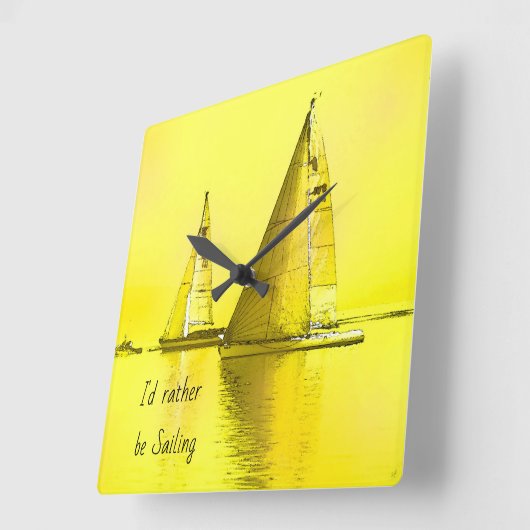 Sailboat Fine Art dat ik liever verkoop als prijso Vierkante Klok (Hoek)