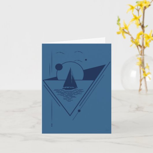 Sailboat greeting card kaart (Gele Bloem)