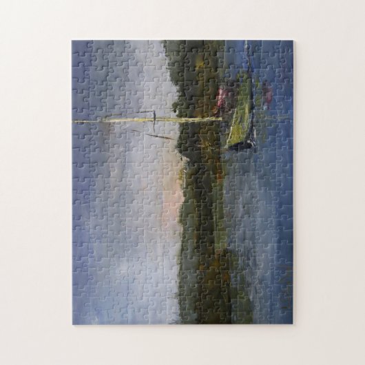 Sailboat Impressionistic Original Art uitdagend Legpuzzel (Verticaal)
