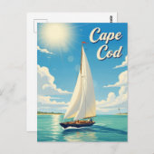Sailboat in Cape Cod Massachusetts Travel Briefkaart (Voorkant / Achterkant)