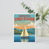 Sailboat in Coeur D'Alene Idaho Postcard Briefkaart (Staand voorkant)