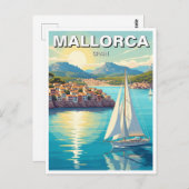 Sailboat in Mallorca Spain Travel Briefkaart (Voorkant / Achterkant)