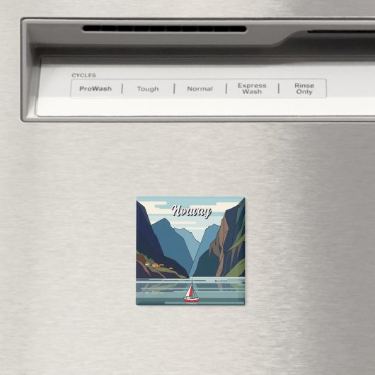 Sailboat in Norway Fjord Magneet (Insitu (Vaatwasser))