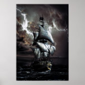 Sailboat in the storm poster (Voorkant)