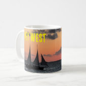 Sailboat Key West Florida Sunset Coffee Mok Cup (Voorkant links)