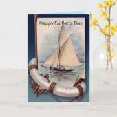 SAILBOAT LIFEBELT ANCHOR VADERDAG KAART (Gele Bloem)